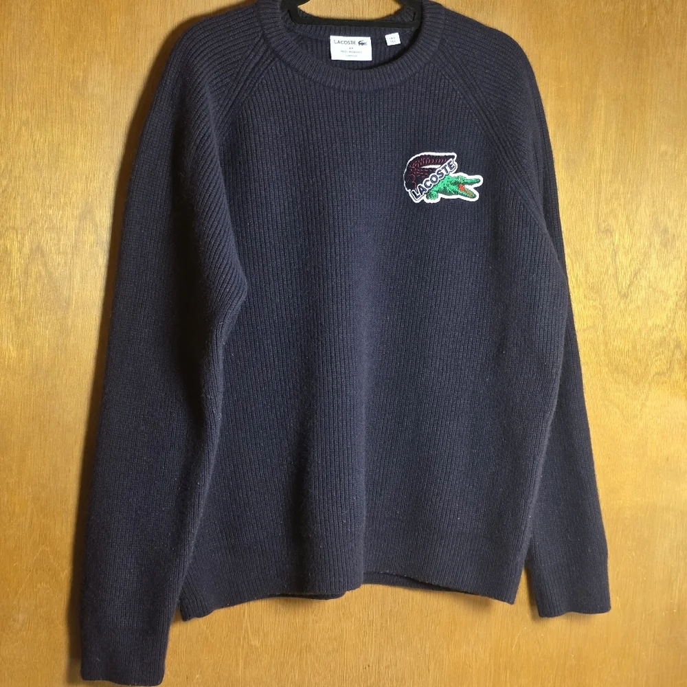 MADE IN FRANCE LACOSTE CROCODILE SWEATER 100% WOOL